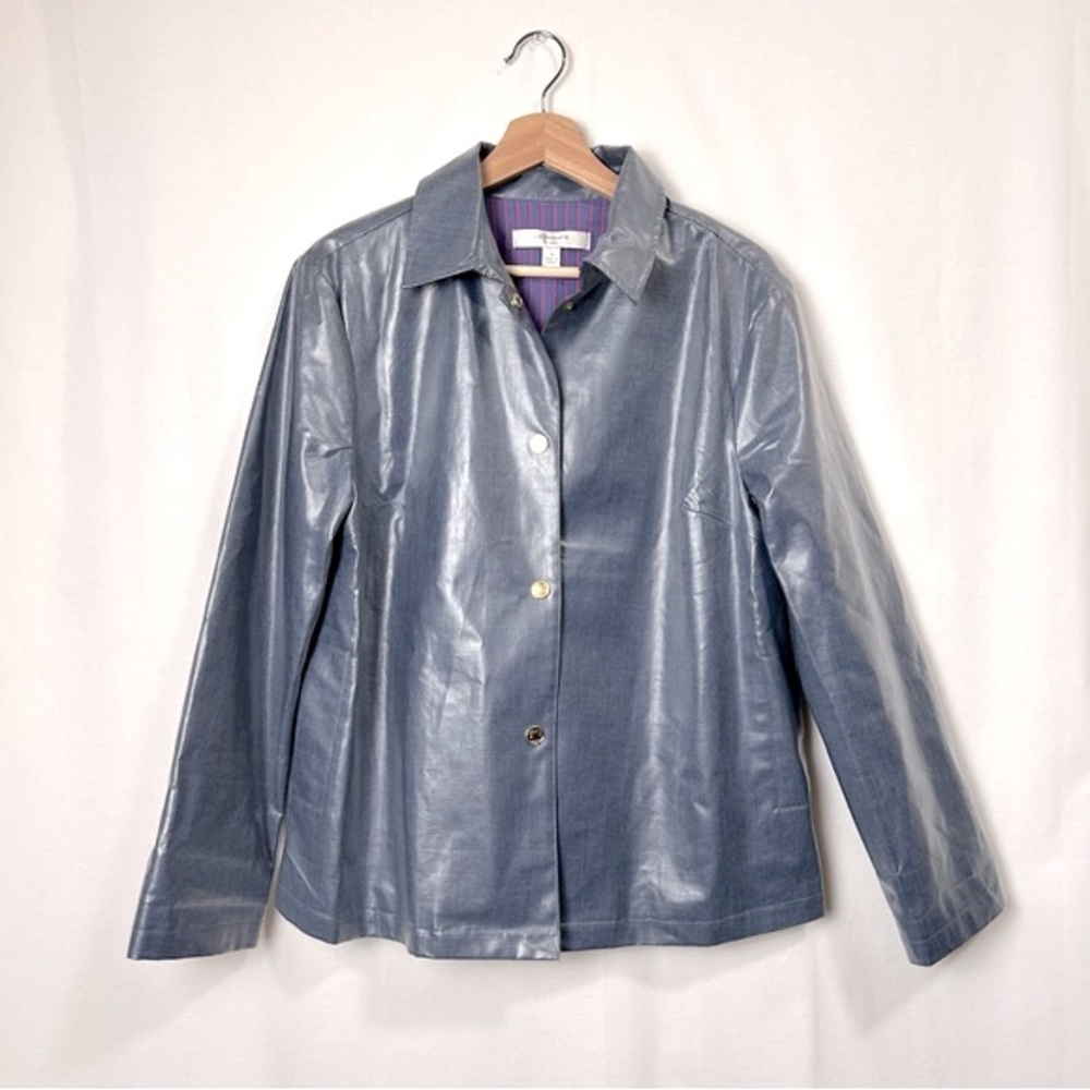 Liz Claiborne Polyurethane Coated Button Jacket S
